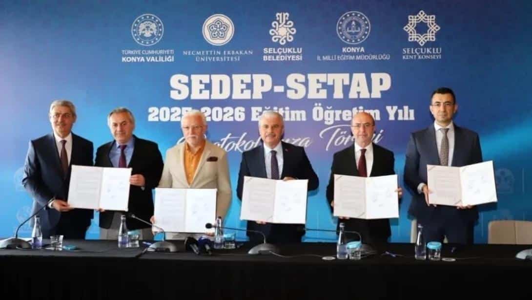 SELÇUKLU DEĞERLER EĞİTİMİ PROGRAMI (SEDEP) ve SANAT EĞİTİM TEKNOLOJİ ve ATÖLYE PROGRAMI (SETAP) KAPSAMINDA PROTOKOL İMZA TÖRENİ GERÇEKLEŞTİRİLDİ